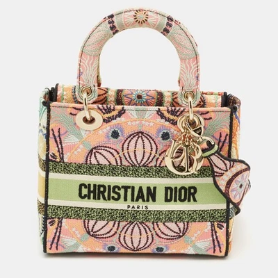Dior Multicolor Embroidered Canvas Medium Lady D-Lite Tote - Image 1 of 4