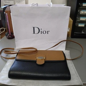 Women's Wear Christian Dior Shoulder Bag Black Brown CD Logo Authentic - Picture 1 of 20