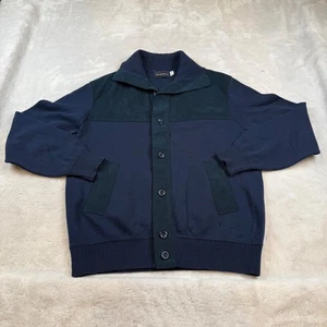 Vintage Woolf Brothers Herren blau Wildleder & Strick Cardigan ZephyWool Pullover - Bild 1 von 10