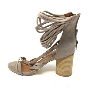 Jeffrey Campbell Women's Size 8 Despina Block Heel Strappy Sandals Taupe - Picture 1 of 8