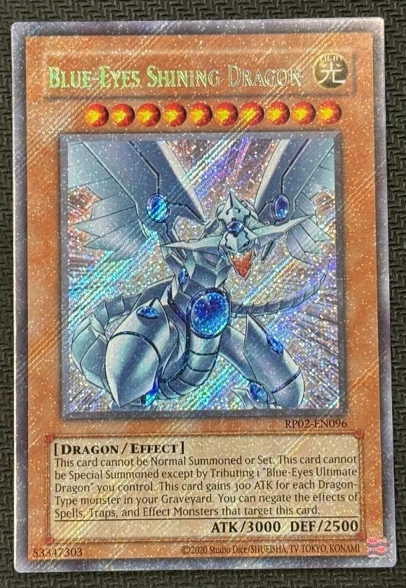 Lightly Played, English Yu Gi Oh Blue-Eyes Shining Dragon - RP02-EN096 - Secret  - Image 1 of 1