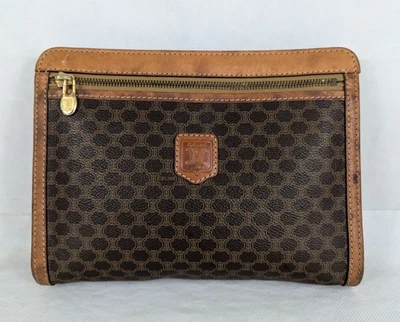 Bolso Clutch Celine Macadam Vintage Marrón Beige Hecho en Italia Foto 1 de 4