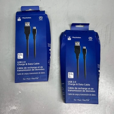 Cable de carga USB 2.0 POWER A (PAQUETE DE 2) para PlayStation 4 6,5' negro CPFA122462-02 Foto 1 de 4
