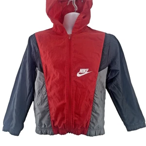Nike Boys Hooded Lightweight Jacket, Size L, 147-158 cm, Red/Black/Grey, CU9207 - Picture 1 of 19