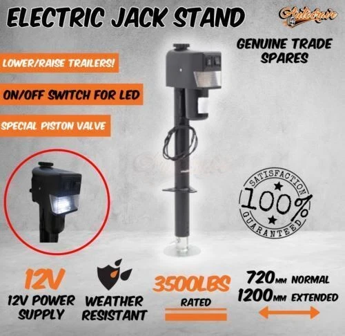 Electric Jack Stand Wheel 12V 1587kg 3500Lbs Caravan Trailer Boat Stabilizer Leg - image 1 of 4