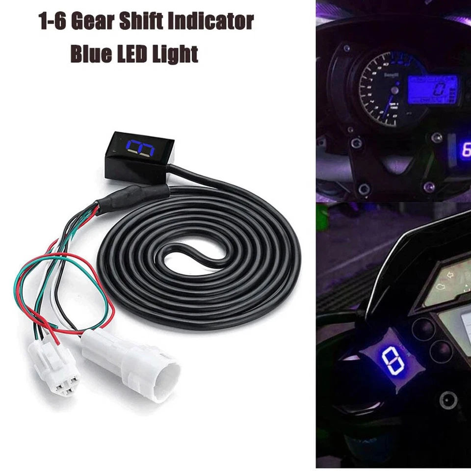 Motorcycle Blue LED Gear Indicator For YAMAHA YZF R1 R6 FZ8 Mt03 MT-01 Fzs600 - Image 1 of 4