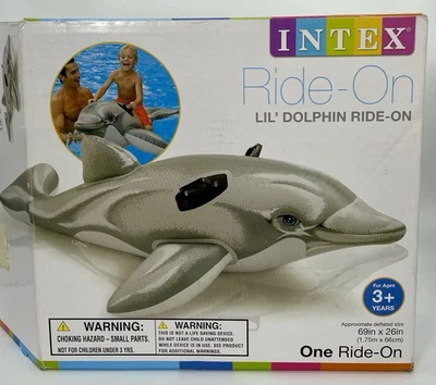INTEX Ride-On Lil Dolphin Inflatable Pool Toy Dolphin 69”X 26” New Open Box - Image 1 of 3