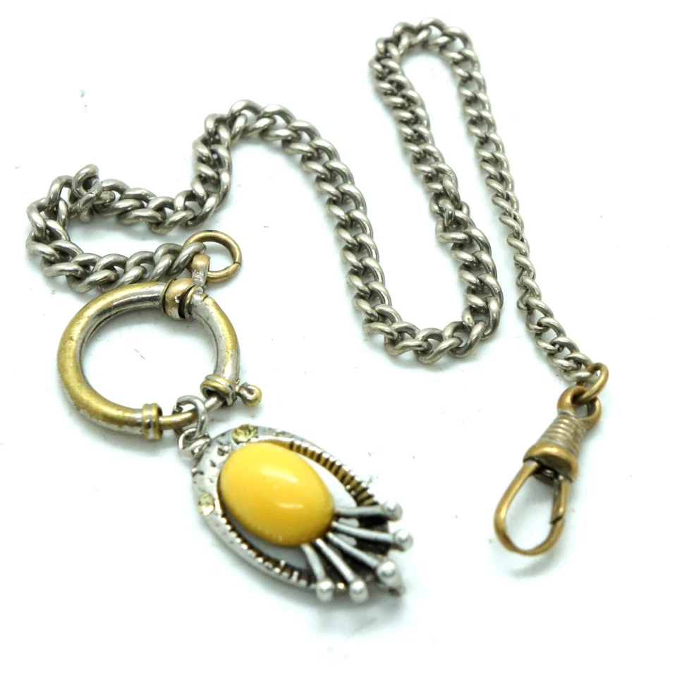 Vintage Pocket Watch Chain with Clasp Swivel and Pendant 30 cm - Image 1 of 4