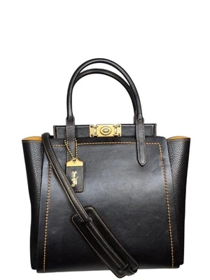 Coach Troupe Tote Black Glovetanned Leather Style 78164 Crossbody w/ Box - Image 1 of 4