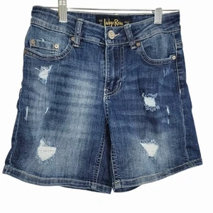 Indigo Rein Women's Distressed Denim Jean Shorts Size 0 Mid Rise - Bild 1 von 4