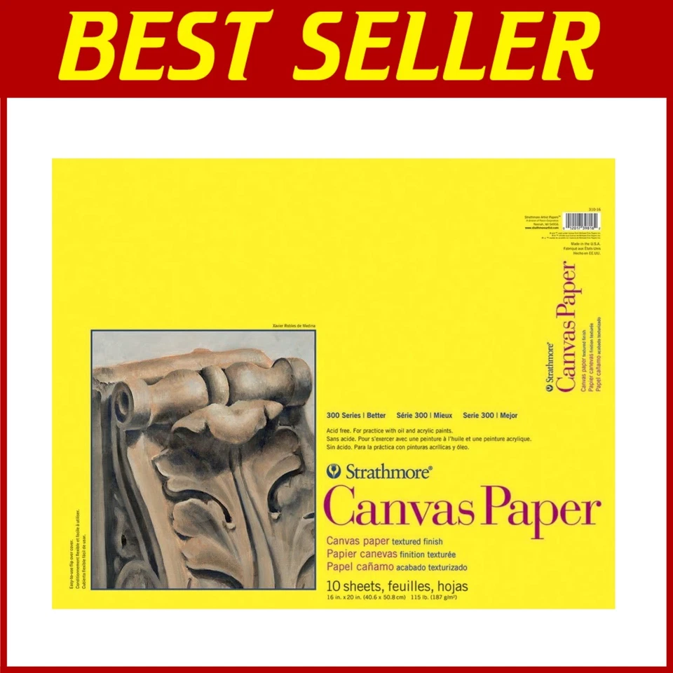 Almohadilla de papel de artista texturizada en lienzo 16x20 - 10 hojas sin ácido para aceites y acrílicos Foto 1 de 4