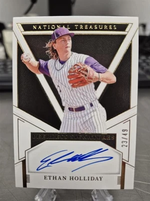 2025 National Treasures Ethan Holliday Peerless Signatures /49 Rockies #PS-EHD - Image 1 of 2