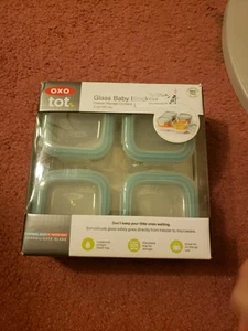 OXO Tot Glas Baby Blöcke Gefrierschrank Aufbewahrung Behälter mit Tablett 4 Unzen 7b - Bild 1 von 11