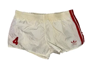 Vtg Rare 80's Adidas USA TREFOIL Logo Soccer Shorts White/Red size S* - Picture 1 of 10
