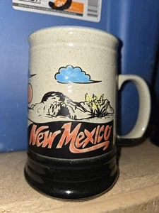 Vintage Steinzeug New Mexico Heißluftballon Roadrunner Kaffee Tee Becher groß - Bild 1 von 4