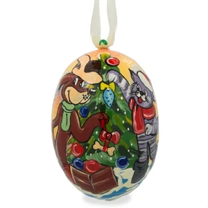 Cat and Dog Decorating Tree Wooden Ornament - Picture 1 of 2