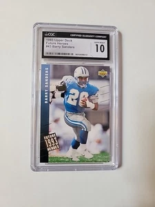 1993 Upper Deck Football Barry Sanders Future Heroes #43 - CGC 10 - BS180 - Picture 1 of 2