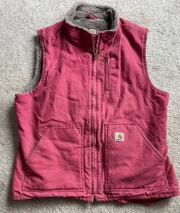 Chaleco forrado Sherpa de lona rosa/rosa Carhartt WV001 624 para mujer talla XL (16-18) - Imagen 1 de 20