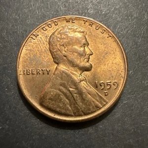 1959 D Lincoln penny error “L”   On Liberty on Rim - Rare US Coin Errors - Picture 1 of 4