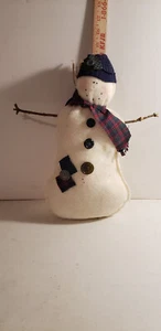 Hand Crafted stuffed Primitive~Folk Art~Snowman Christmas Holiday Shelf Sitter - Picture 1 of 5