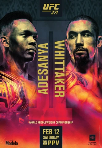 UFC 271 Official 12x17 Fight Poster Adesanya Vs Whittaker Middleweight Champion Cover