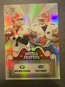 Matthew Stafford 2009 PRESS PASS DOUBLE FEATURE Percy Harvin Rookie Card RC DF-1