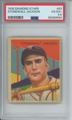 1935 Diamond Stars Baseball Stonewall Jackson #63 PSA 4.5 VG-EX - Image 1 of 2
