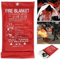 New Quick Release Home & Office Safety Large Fire Blanket In Case 1m X 1m RED 