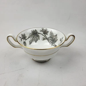 Vintage Wedgwood Bone China Double Handle Soup Bowl Mug Fig And Fig Leaf Design - Picture 1 of 7