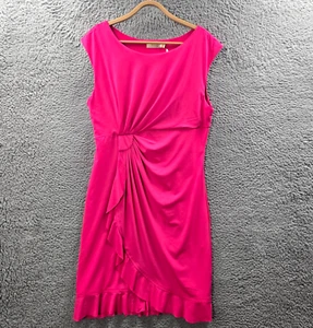 New Teaberry Womens Pencil Dress Size 14 Pink Stretch Knit Sleeveless - Picture 1 of 15