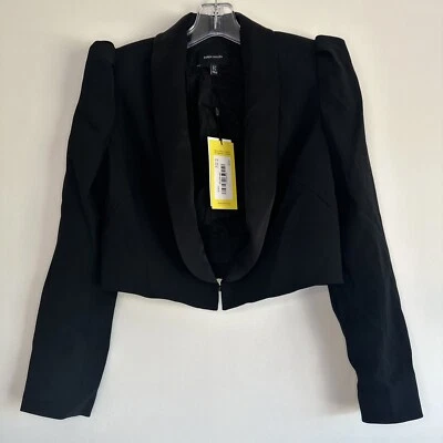 Chaqueta corta Karen Millen manga abullonada negra para mujer talla UK 10 NUEVA CON ETIQUETAS JC020 Foto 1 de 4