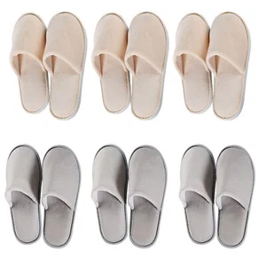 6Pairs Spa Slippers,Non Slip Disposable Slippers For Guest,Washable Reusable - Picture 1 of 8