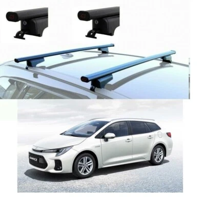 BARRE PORTATUTTO ACCIAIO TOYOTA COROLLA SW ANNO 2020 CON RAILS 4 SERRATURE - Immagine 1 di 4
