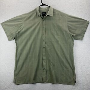 Harbor Bay Mens Green Plaid Thin Short Sleeve Button Up Casual Shirt 3XLT (Flaw)