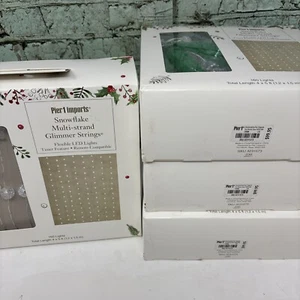 4-Pier 1 Imports 160x4 Lights Snowflake Multi-Strand Glimmer Strings LED 4FtX4 - Picture 1 of 11