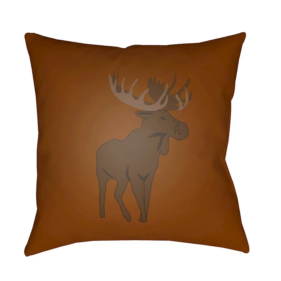 Moose by Surya Poly Fill Pillow, Brown, 18' x 18' - MOO004-1818 - Image 1 of 1