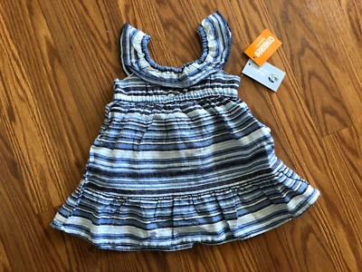 Nuevo con etiquetas Vestido Gymboree Azul Rayas Domingo Sandy Shores Bebé Niñas Talla 0-3 Mo. Foto 1 de 4