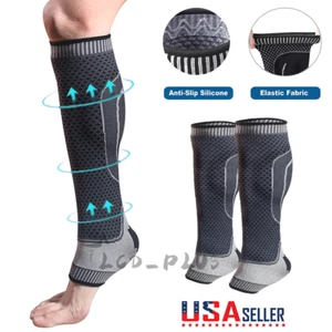 Calf Compression Sleeve Ankle Brace Leg Support Socks Foot Fasciitis Pain Relief - Picture 1 of 17