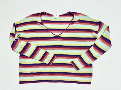 Suéter Pullover BP Mujer Multicolor Rayas Manga Larga Ligero Mediano Foto 1 de 4