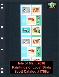 at $12.50 Scott Value - 2016 ISLE OF MAN GB UK Birds booklet, pane CV MNH NH UMM - Picture 1 of 6