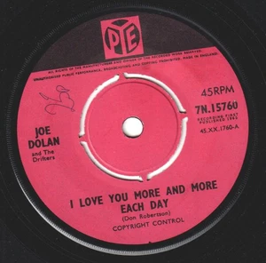 Joe Dolan I Love You More and More Each Day 7" vinyl UK Pye 1965 4 prong label - Picture 1 of 2