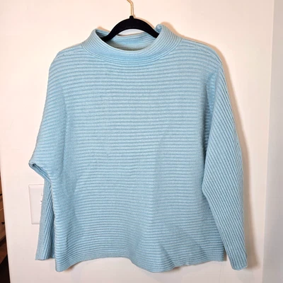 Chicos Mock Neck Long Sleeve Womens Knit Sweater Light Blue Size 2 (US Large) - Image 1 of 4