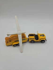 Matchbox '76 SuperFast Glider TP7 Transporter, Gliding Club Yellow Jeep & Glider - Picture 1 of 17