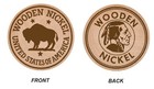 Buffalo Nickel Brown Wooden Nickel 1.5" Collectible WN03