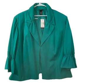 Maggie Barnes Jacket Cardigan Womens Sz 5X (34/36W) Open Front Bell Sleeve Flaw - Picture 1 of 16