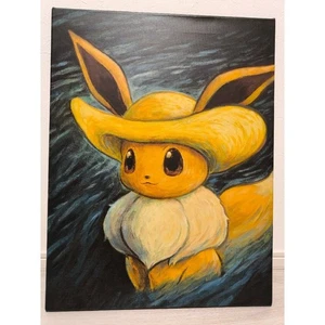 Pokemon Eevee Van Gogh Museum Canvas Art No Frame M 65×50cm - Picture 1 of 7