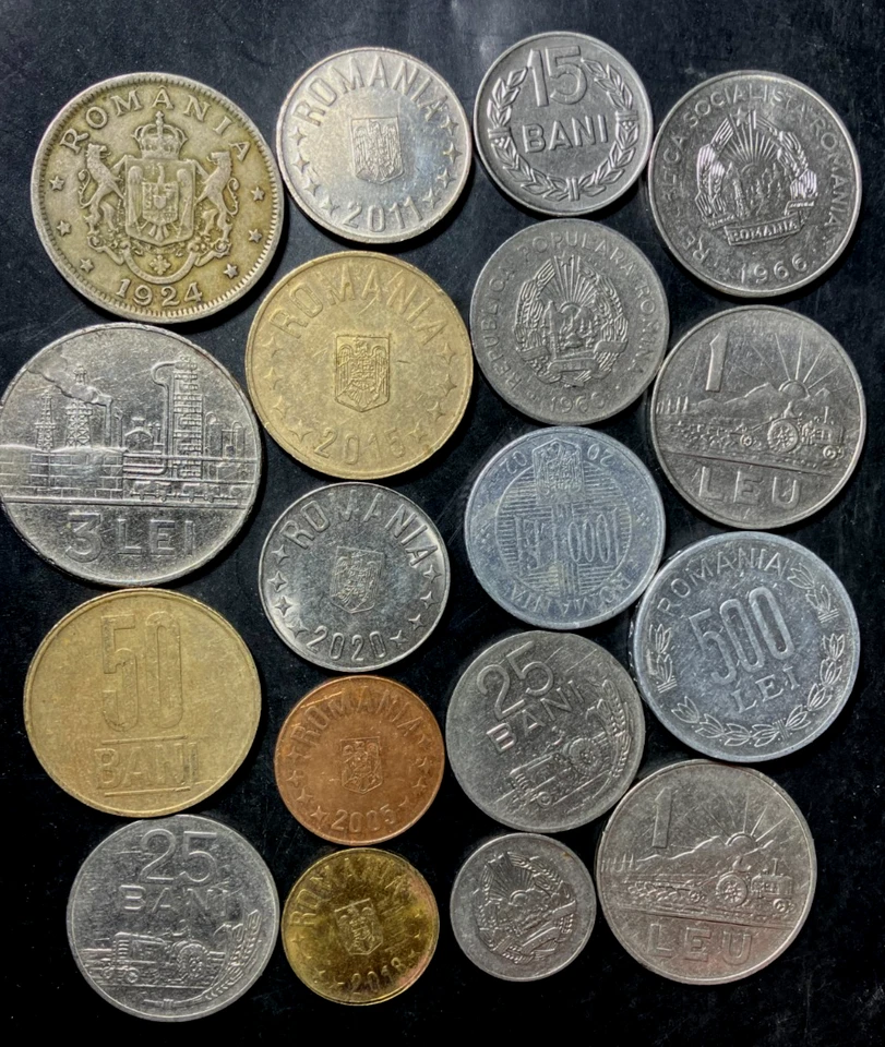 Lote de monedas antiguas de Rumania - 1924-PRESENTE - 18 monedas coleccionables - lote #D5 Foto 1 de 1