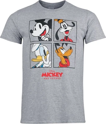 Mickey Mouse T-Shirt Herren Mickey And Friends Four Box hellgrau - Bild 1 von 2