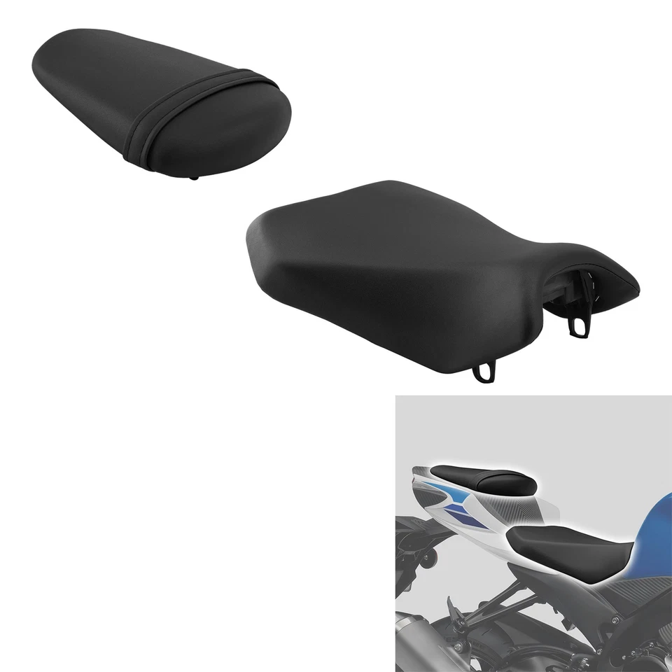 Asiento de conductor y pasajero negro apto para Suzuki GSXR600 GSXR750 2011-2025 2012 2013 Foto 1 de 4
