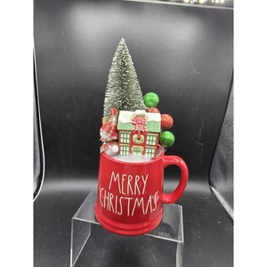 Retro Christmas Kitschy Rae Dunn Mug Assemblage Vintage Decor Tiered Tray - Picture 1 of 5